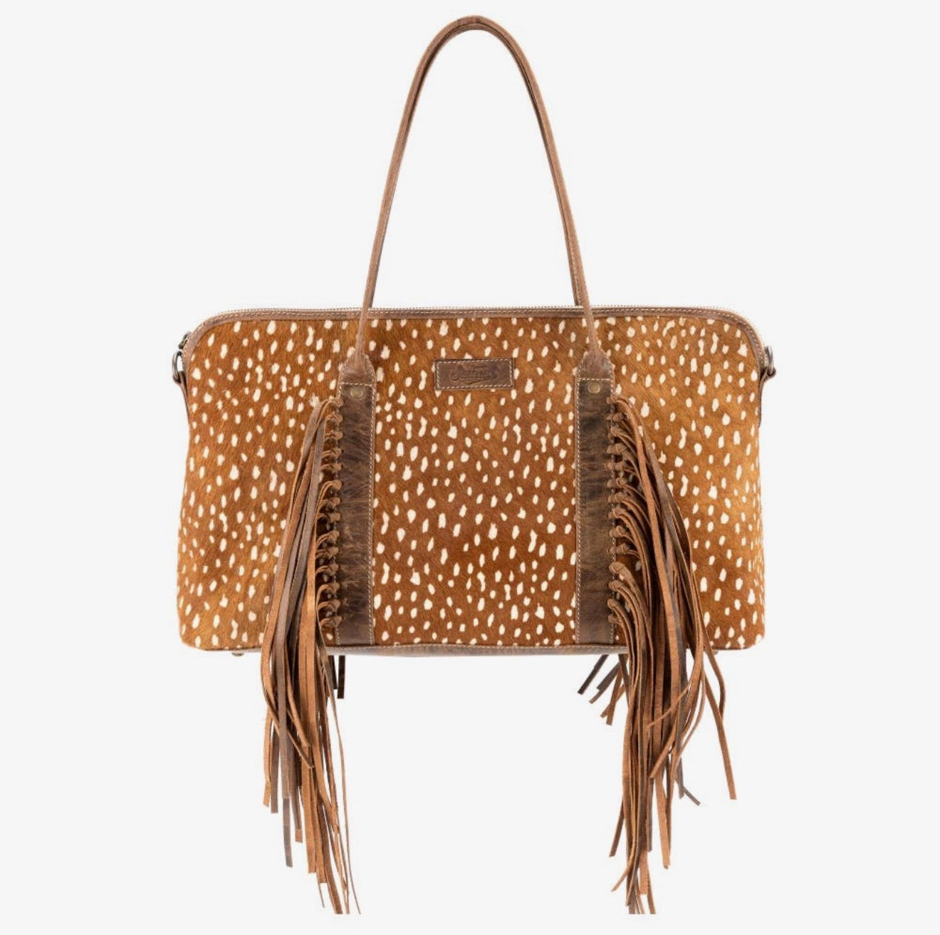 Full Grain Leather & Cowhide Weekender Bag