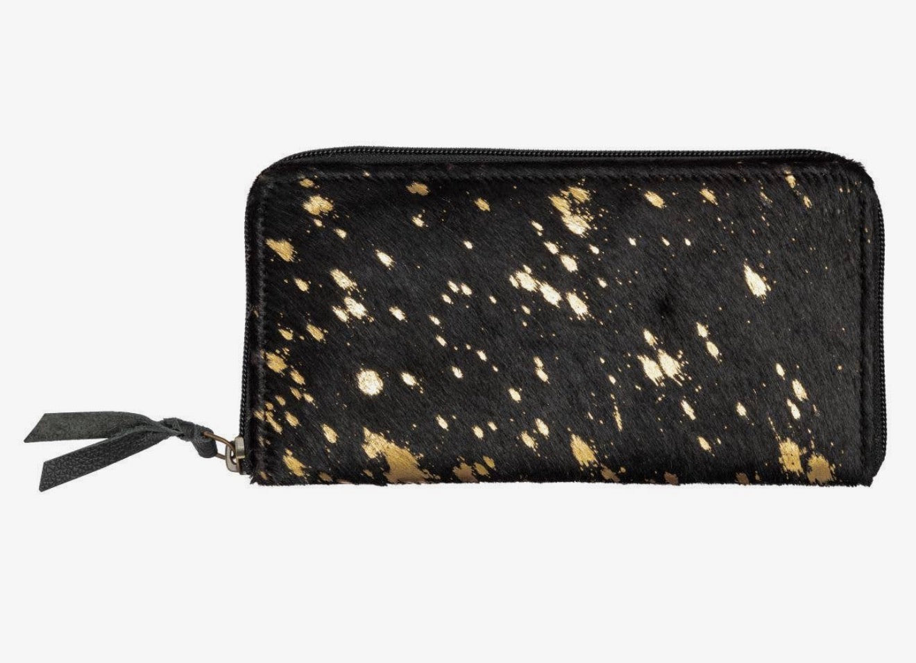 Black Cowhide and Leather Wallet
